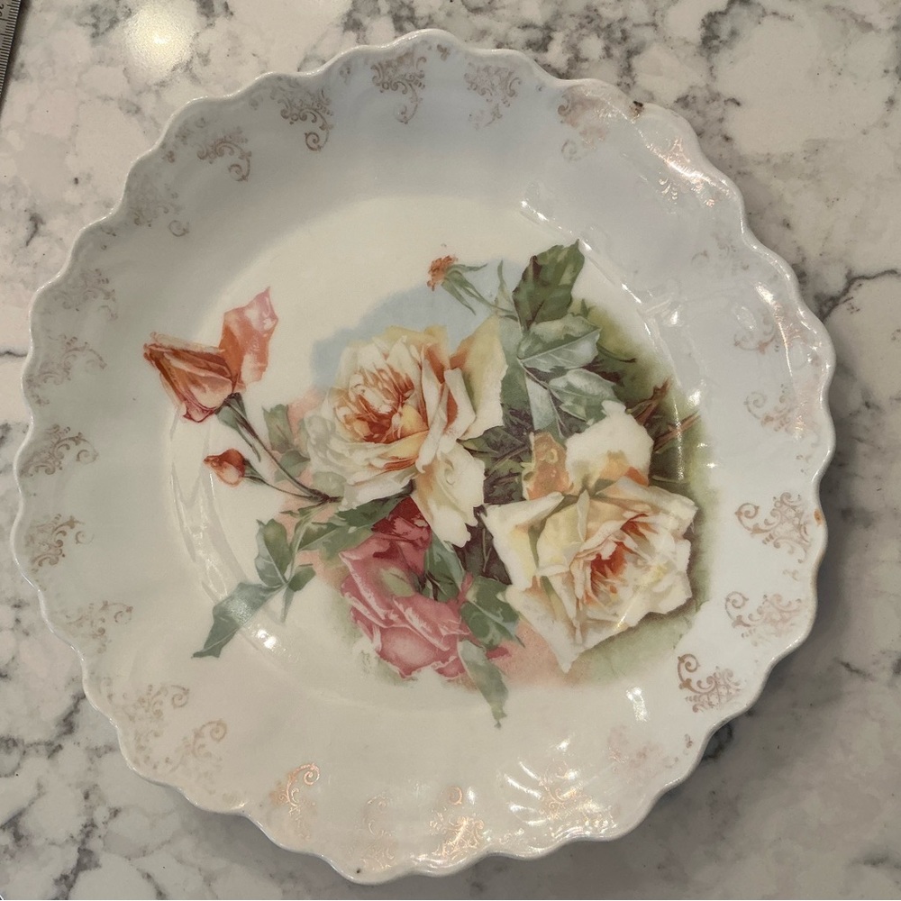 Vintage antique rose plate